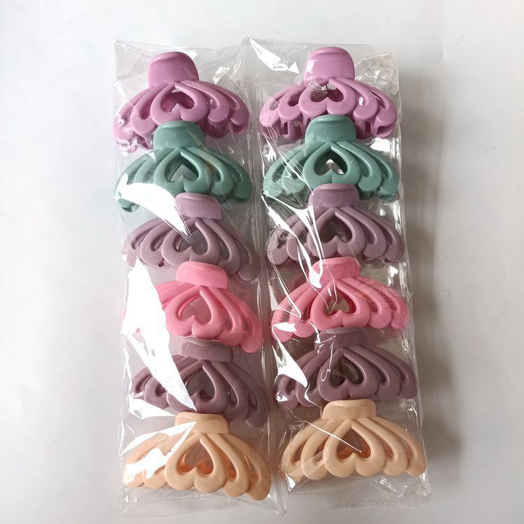 【1-5区】184号抓夹 12/包彩色发抓冰淇淋色塑料抓夹抓手时尚韩版色发夹发抓1元2元货源详情5