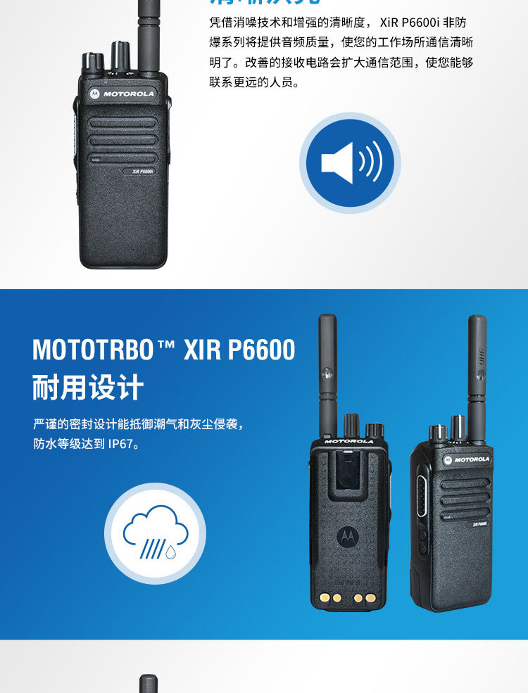 摩托罗拉Xir P3688数字对讲机P6600i防爆gp328D适用化工厂C1200详情12