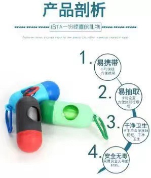 宠物垃圾袋分配器便携式胶囊药丸拾便器狗狗宠物清洁用品垃圾盒详情7