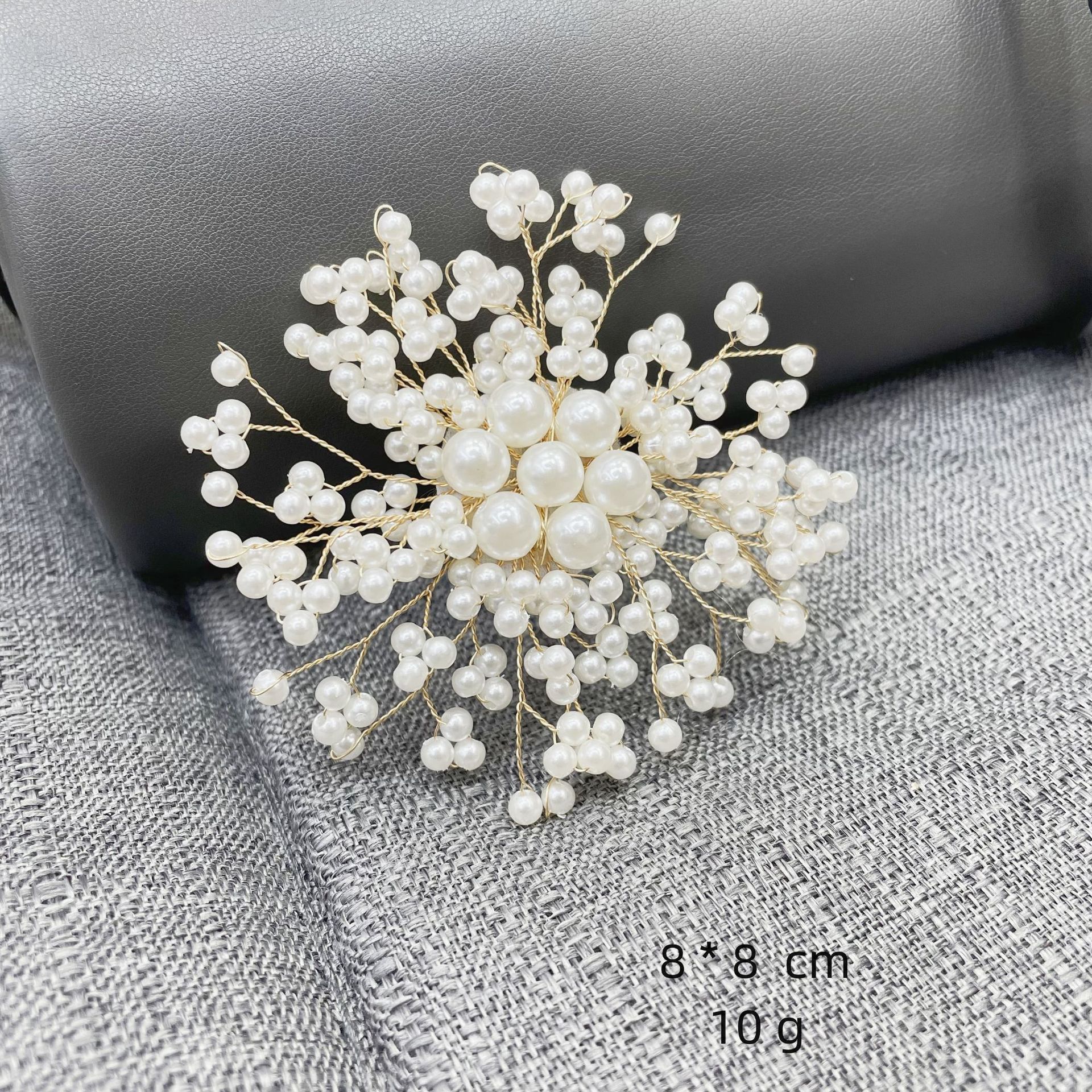 手工高档气质奢华珍珠雪花胸针女高级感大气优雅胸花大衣别针配饰详情11