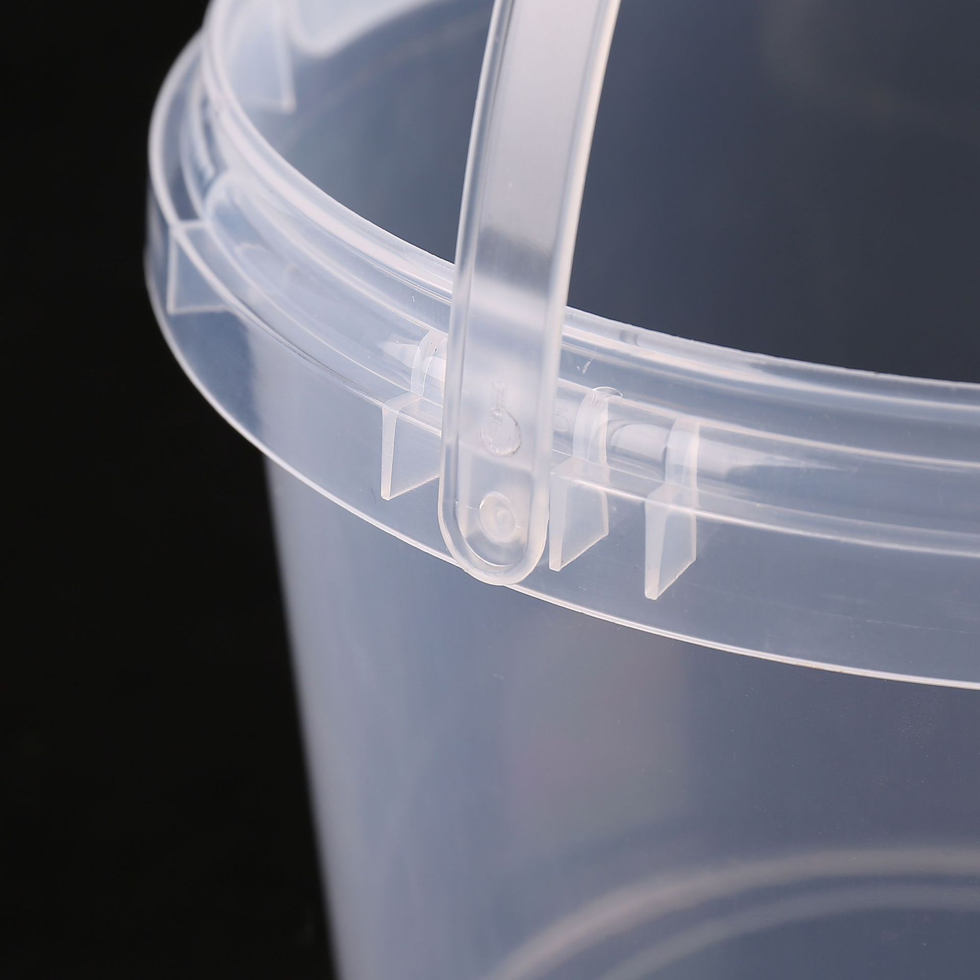 Food-grade PP plastic bucket with sealed transparent lid, fruit milk tea packaging storage bucket, round and square 5L water bucket, small chemical industry pic 6