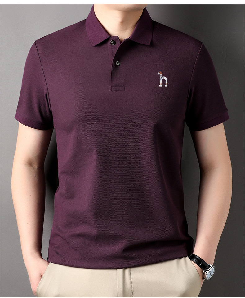 Hazzys genuine Hazzys short-sleeved T-shirt for men, pure cotton summer lapel business casual versatile half-sleeved Polo shirt pic 17