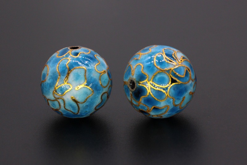 Traditional copper-based cloisonne enamel jewelry accessory beads, cloisonne multi-specification polished round beads pic 48