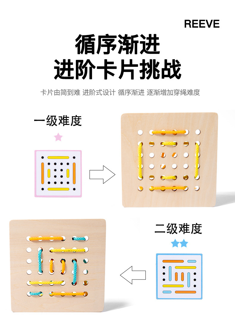 蒙氏早教儿童双人对战图案穿绳游戏锻炼宝宝手眼协调能力益智玩具详情4