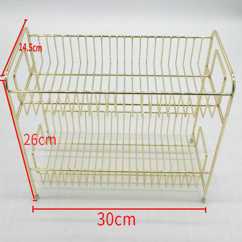Nordic gold direct supply desktop multi-layer cosmetics shelving, ironwork kitchen shelving, 2-layer shelving pic 6