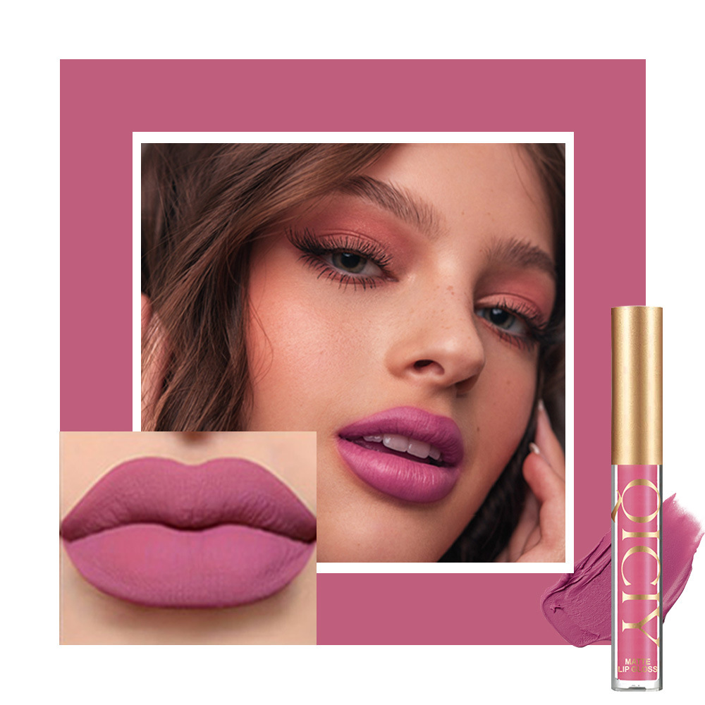 【跨境专供】QICIY唇釉套装雾面哑光珠光不粘杯唇釉唇彩11色批发详情17