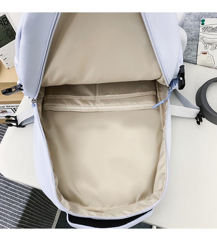 A large-capacity schoolbag for college and high school students, a simple, casual and sporty Korean-style couple backpack pic 15