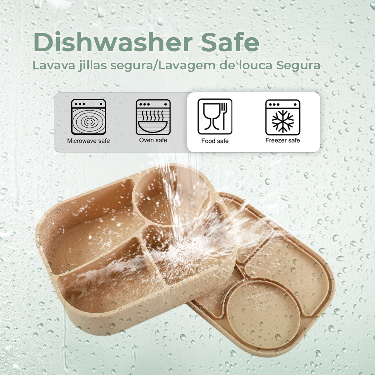 保鲜盒食品级硅胶便当盒分格水果盒上班族微波炉加热铂金密封饭盒详情5