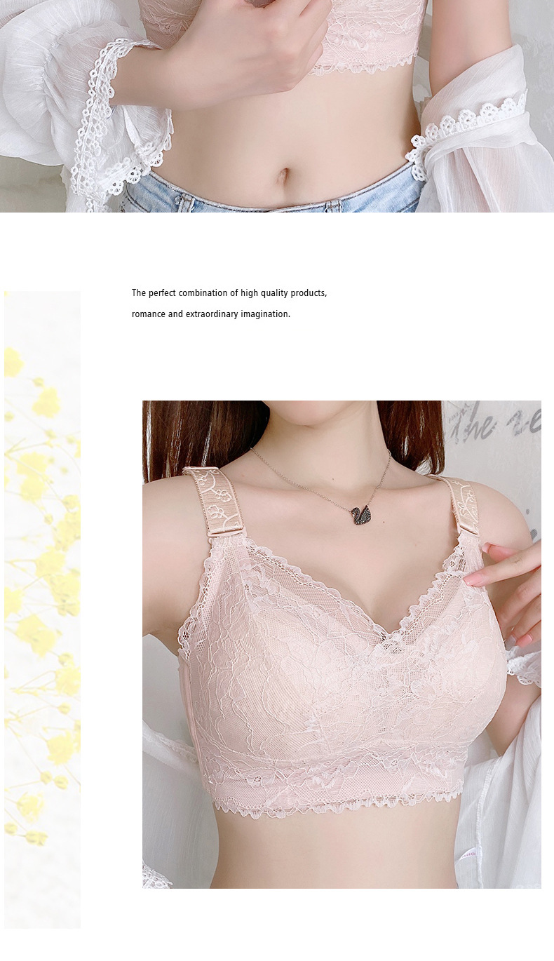 全罩杯大胸显小文胸薄款无钢圈内衣女聚拢防下垂收副乳调整型胸罩详情18