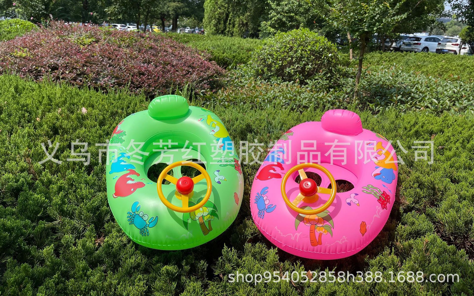 厂家直供新款热销宝宝游泳艇儿童座圈加厚带喇叭方向盘充气小游艇运动户外游泳用品游泳圈详情2