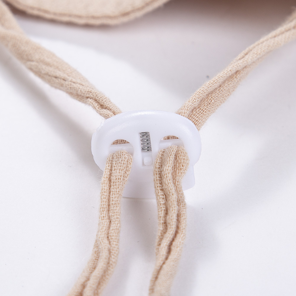 新款婴幼儿纯棉渔夫帽 纯色双层透气纱布遮阳帽可调节绳结渔天帽详情8