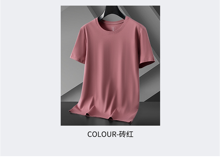 冰丝莫代尔男士短袖t恤男夏季圆领半袖男t潮牌大码男装体恤打底衫详情5