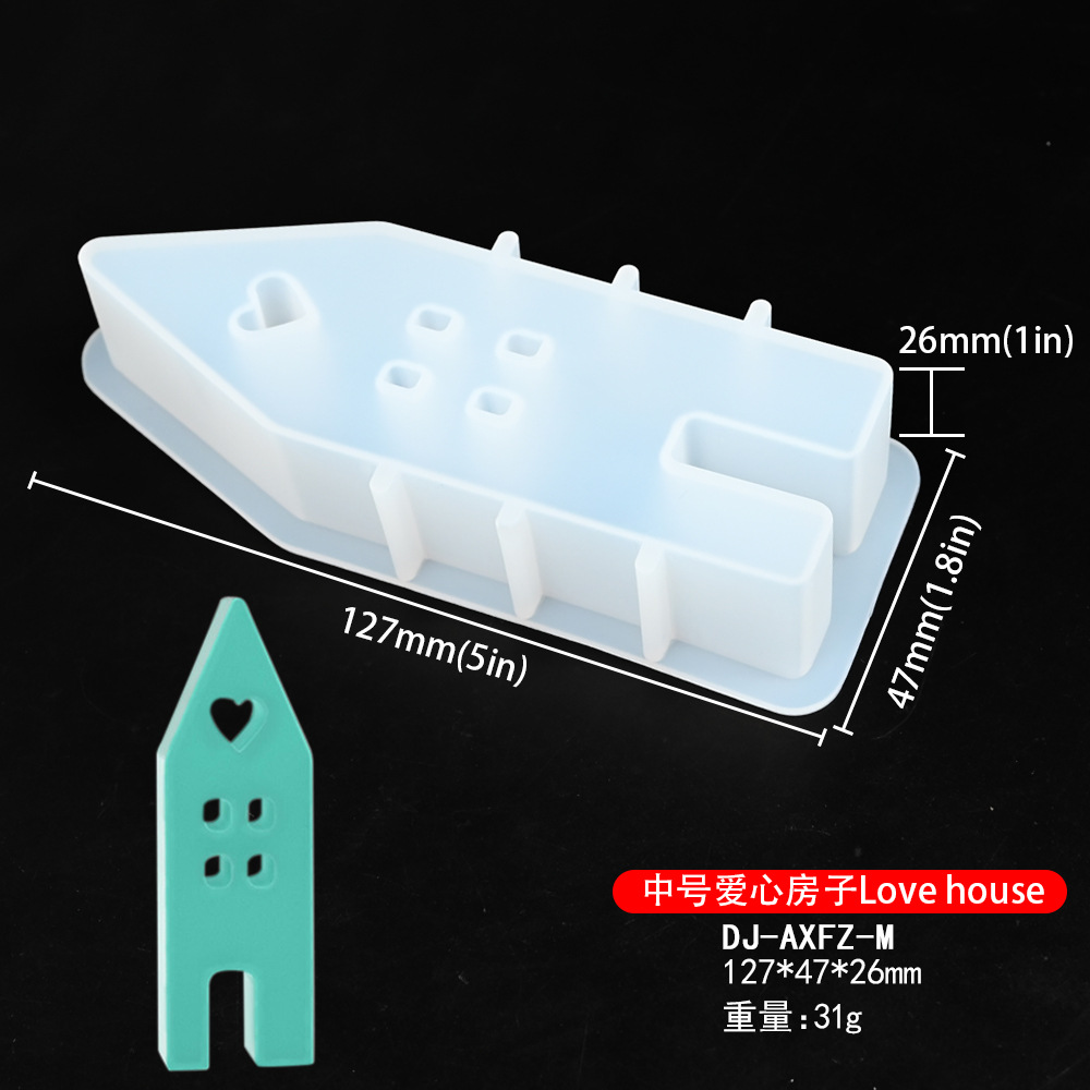 艺高爱心天使硅胶模具房子兔子石膏摆件模具复活节滴胶模具现货详情8