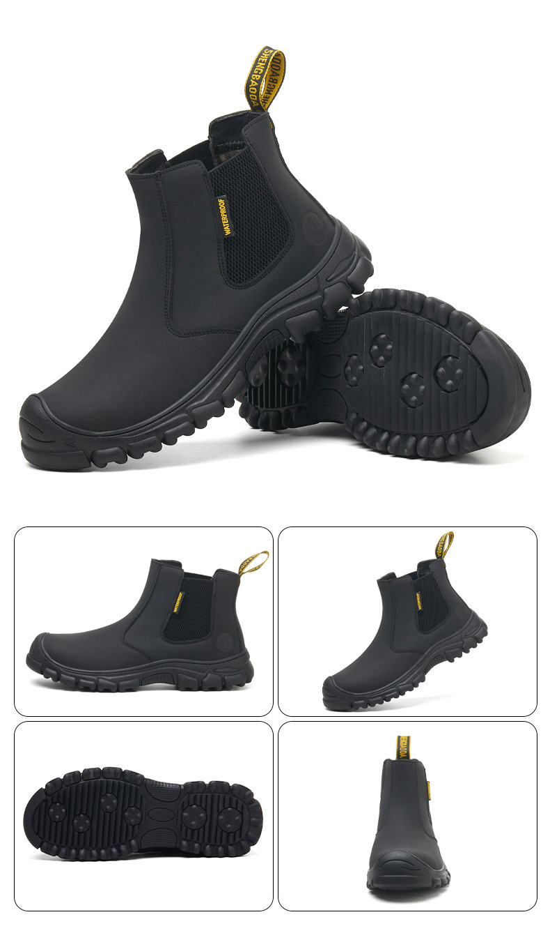 Cross-border new products: Four-season one-foot anti-crush safety shoes, lightweight shock-absorbing safety shoes, steel toe cap, wear-resistant welding shoes, flash pic 7