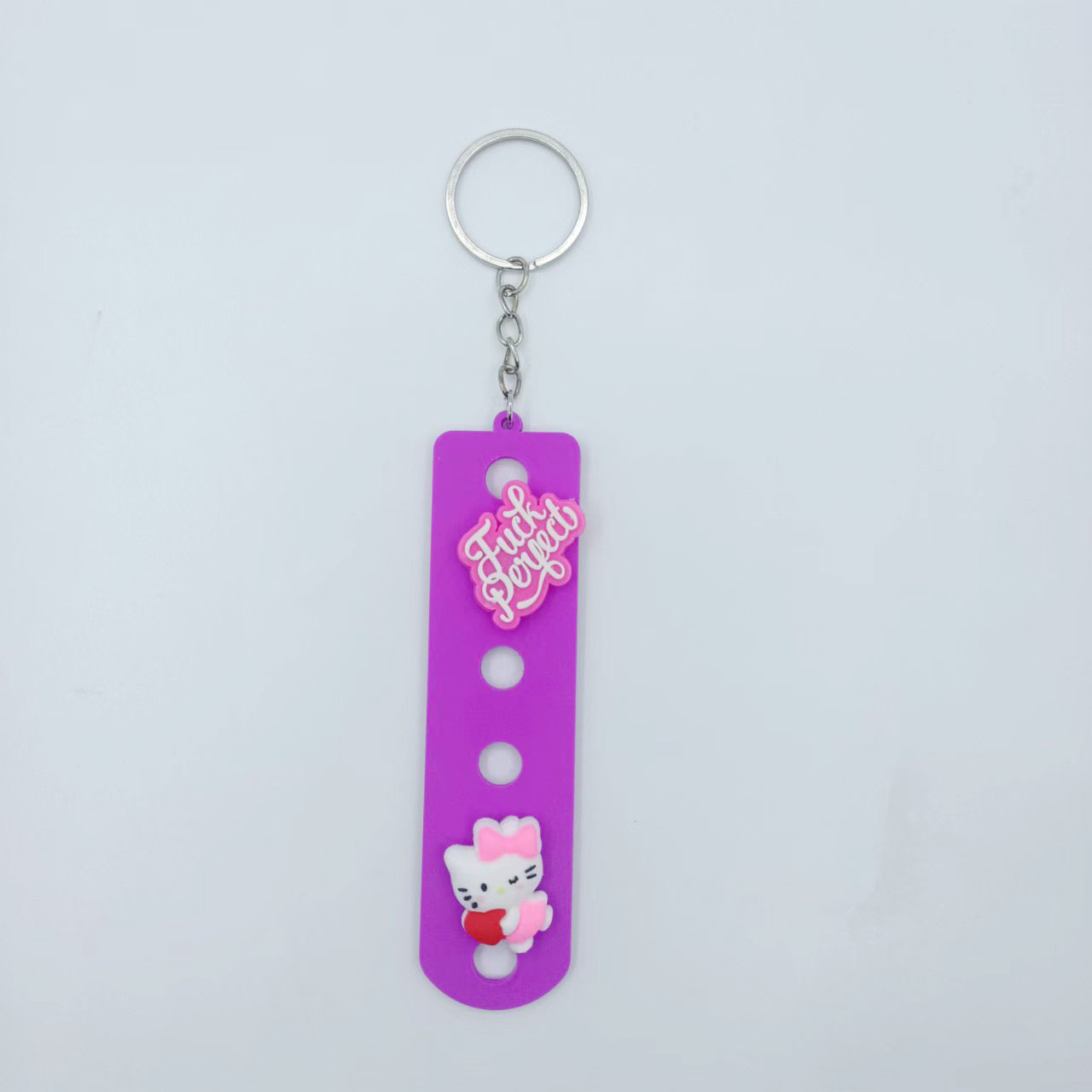 新款diy钥匙扣厂家洞洞钥匙扣卡通挂饰个性PVC钥匙板挂件装饰品配详情9