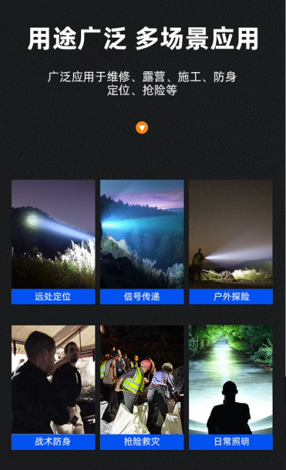 Multi-functional LED light, white laser flashlight, rechargeable telescopic zoom work light, outdoor internet-famous camping light pic 6
