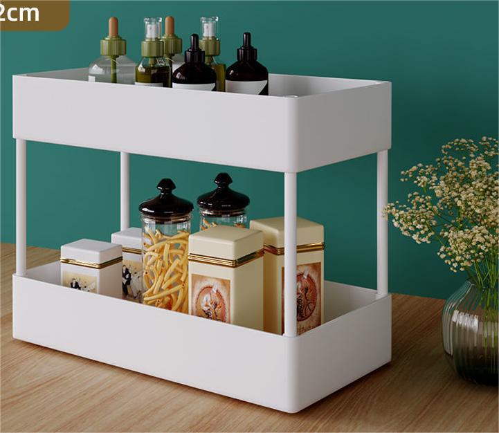 亚马逊双层厨房客厅台面收纳架调料储物架省空间整理用具桌面置物架详情9