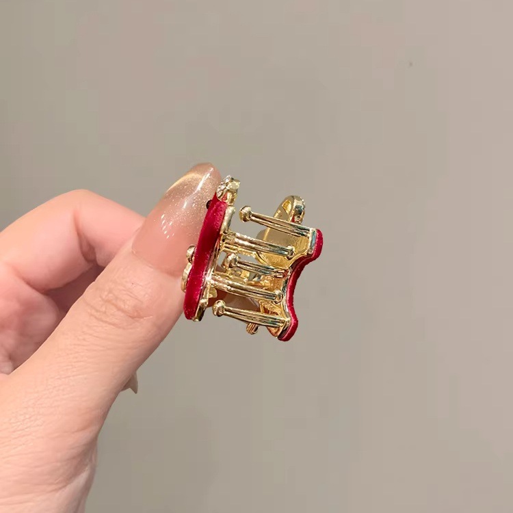 New high-end small hairpin side bangs with red velvet for the zodiac year pic 8