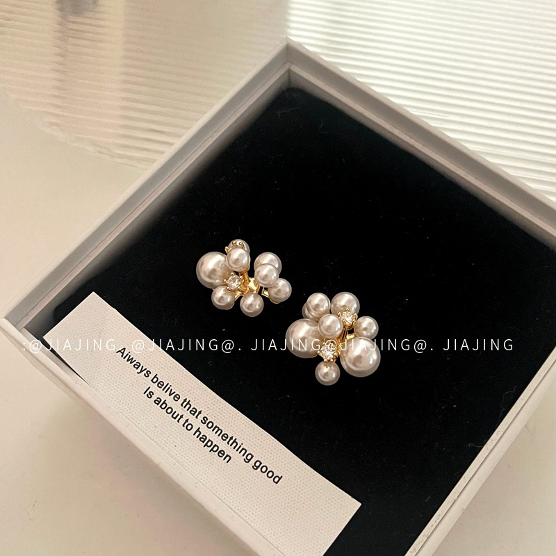 小众设计感珍珠耳环锆石轻奢风高级感925银针韩版春夏新款个性女~详情10