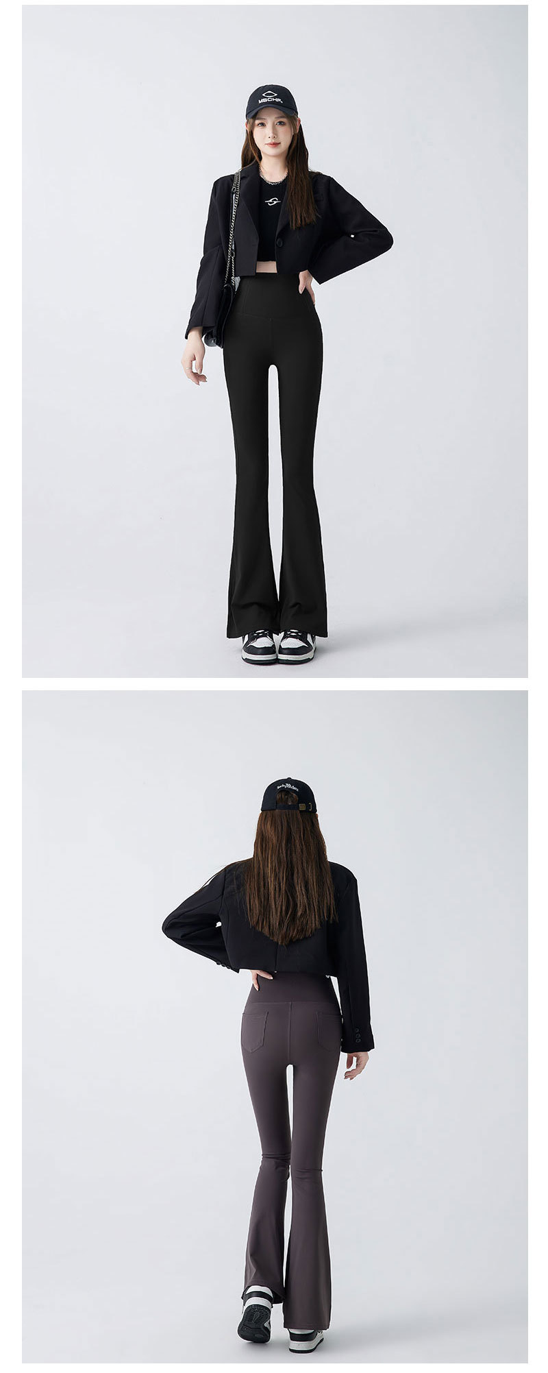 摩卡色微喇叭裤女外穿春夏款加长高腰显瘦马蹄裤拖地休闲鲨鱼裤子详情11