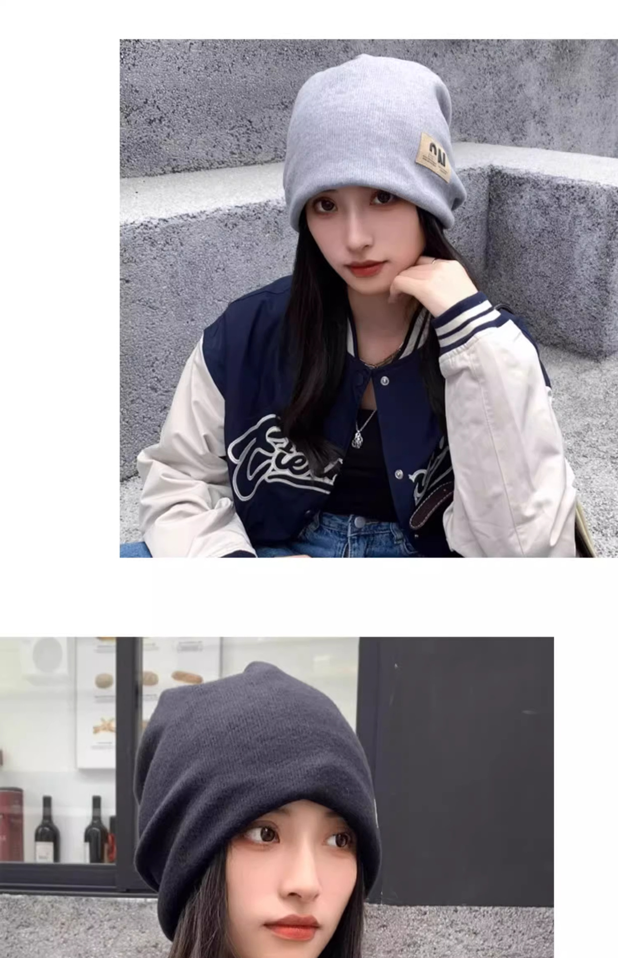 秋季女士保暖堆堆帽 针织显脸小月子帽 冷帽包头帽 防风防寒护耳套头帽 成人帽款详情7