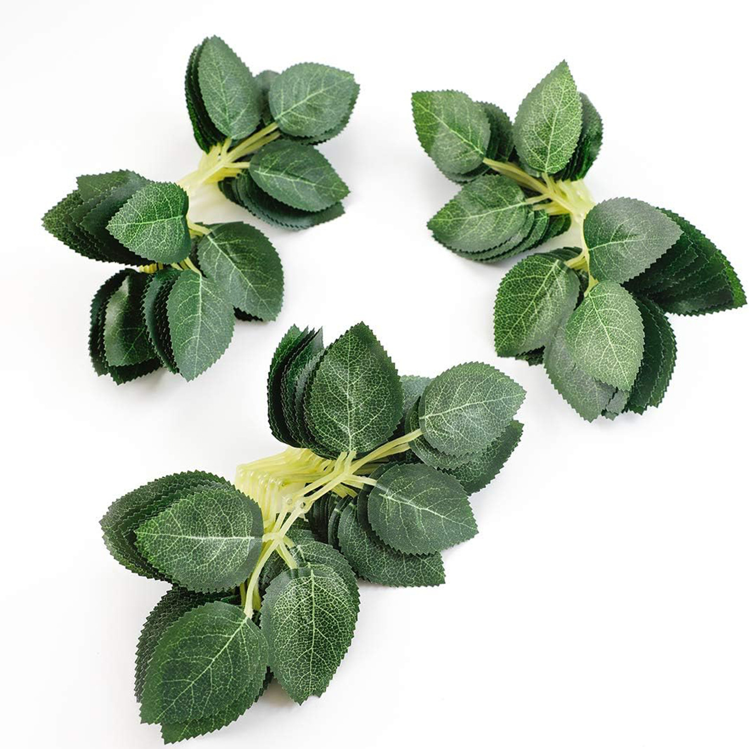 仿真玫瑰叶绢布头饰花环手工配饰假花批发园艺园林装饰叶片丝网花叶片厂家批发详情6