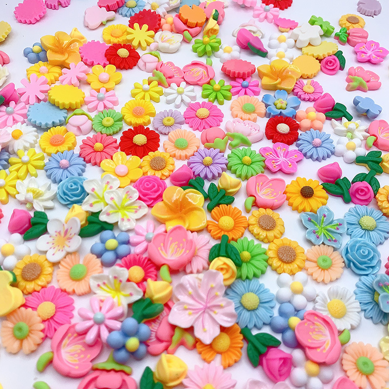 混款卡通批发树脂饰品配件 diy手机壳奶油胶发卡头绳手工发夹贴片详情9