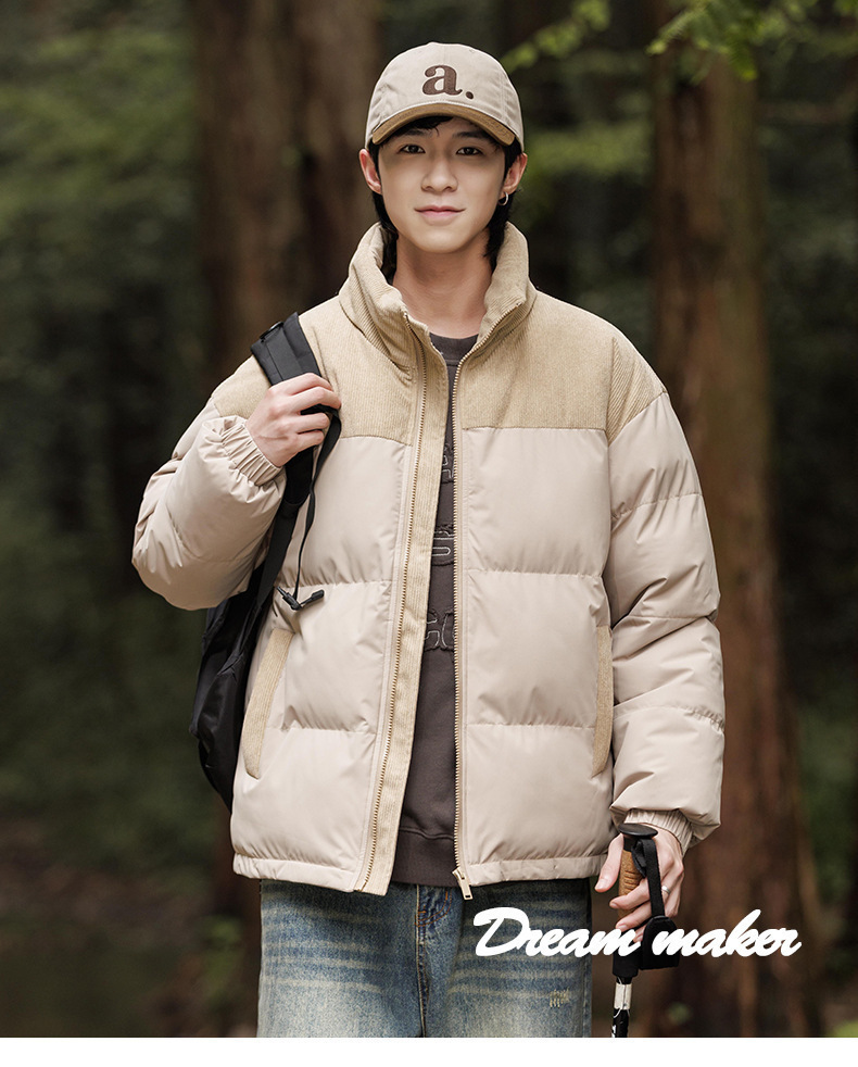 New winter fleece cotton-padded jackets for both men and women, thickened and warm cotton-padded jackets, couple bread jackets, and trendy color-blocked cotton-padded jackets pic 1