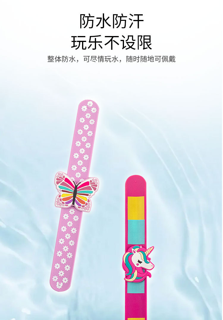 Dibujos animados de silicona pom ring niños clap pulsera lindo unicornio dinosaurio comercio exterior stock pulsera creativo pic 6