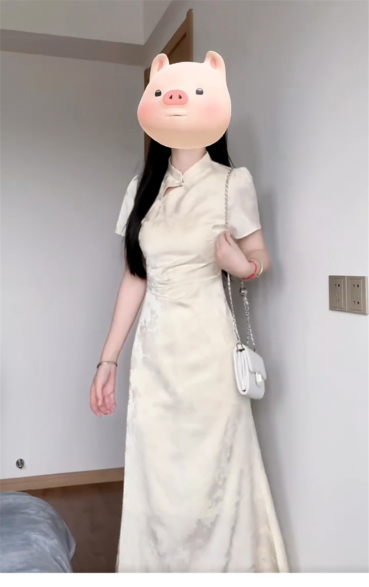 改良旗袍连衣裙子夏季新中式国风女装气质收腰绝美长裙2025年新详情3