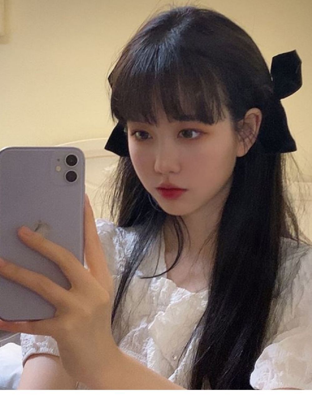 金智秀同款缎面蝴蝶结对夹黑色发夹可爱少女侧边夹简约森系鸭嘴夹详情2