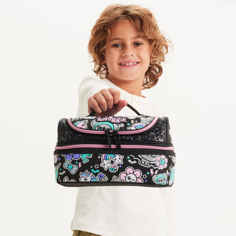 Australia nuevo Smiggle mochila de escuela primaria y secundaria gran capacidad mochila de dibujos animados para niños doble bolsa de pluma pic 18