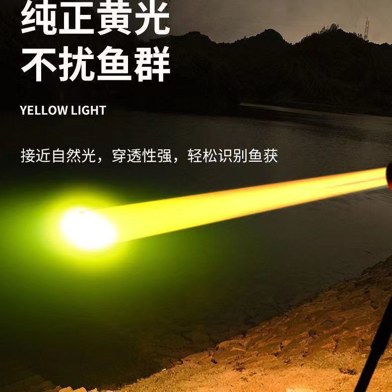 LED 黄光头灯超亮可充电头戴式强光感应特亮手电筒小型便携式夜详情5