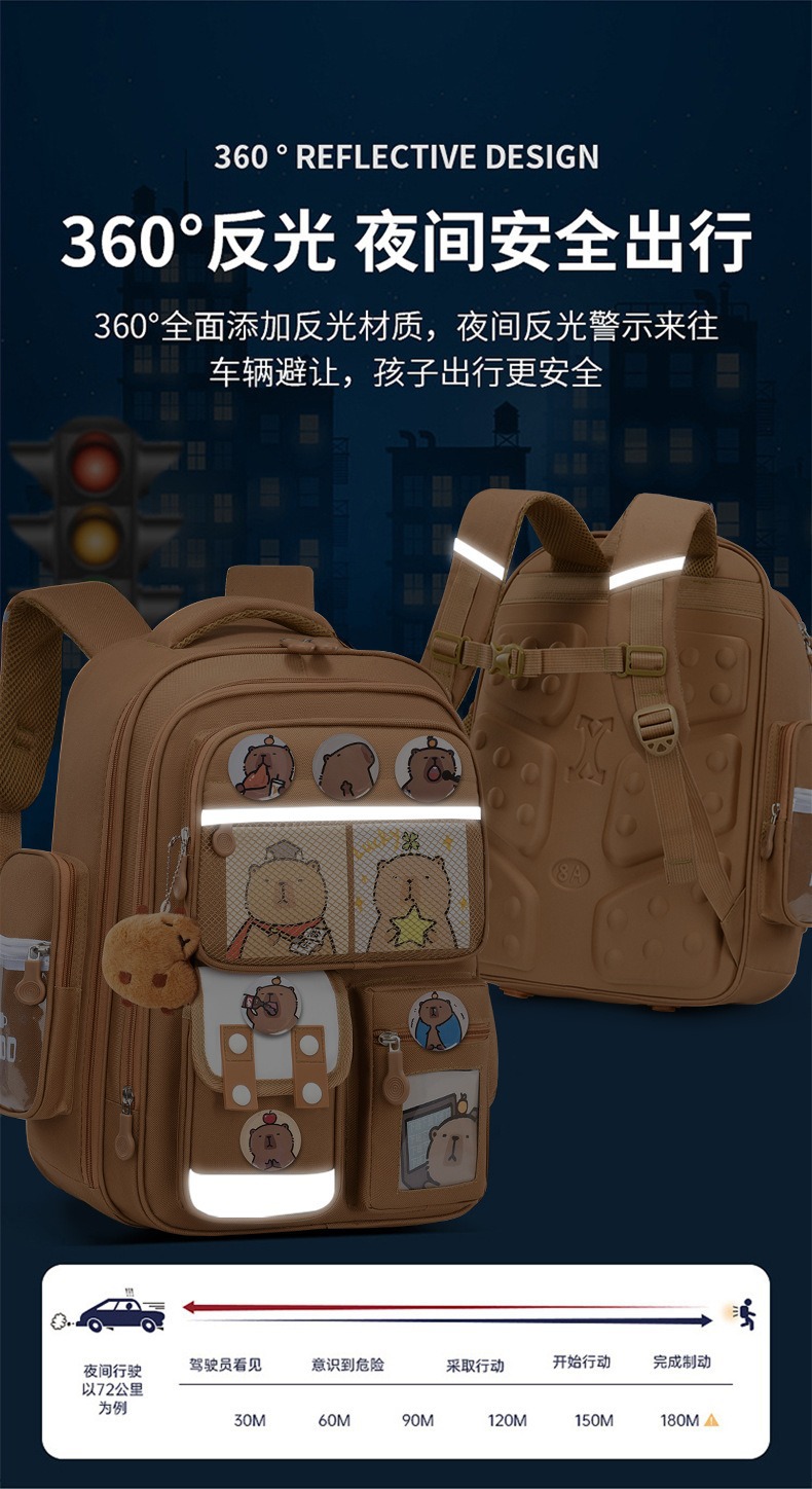 库洛米儿童书包男女孩一二六年级大容量减负护脊6-12岁小学生背包详情10