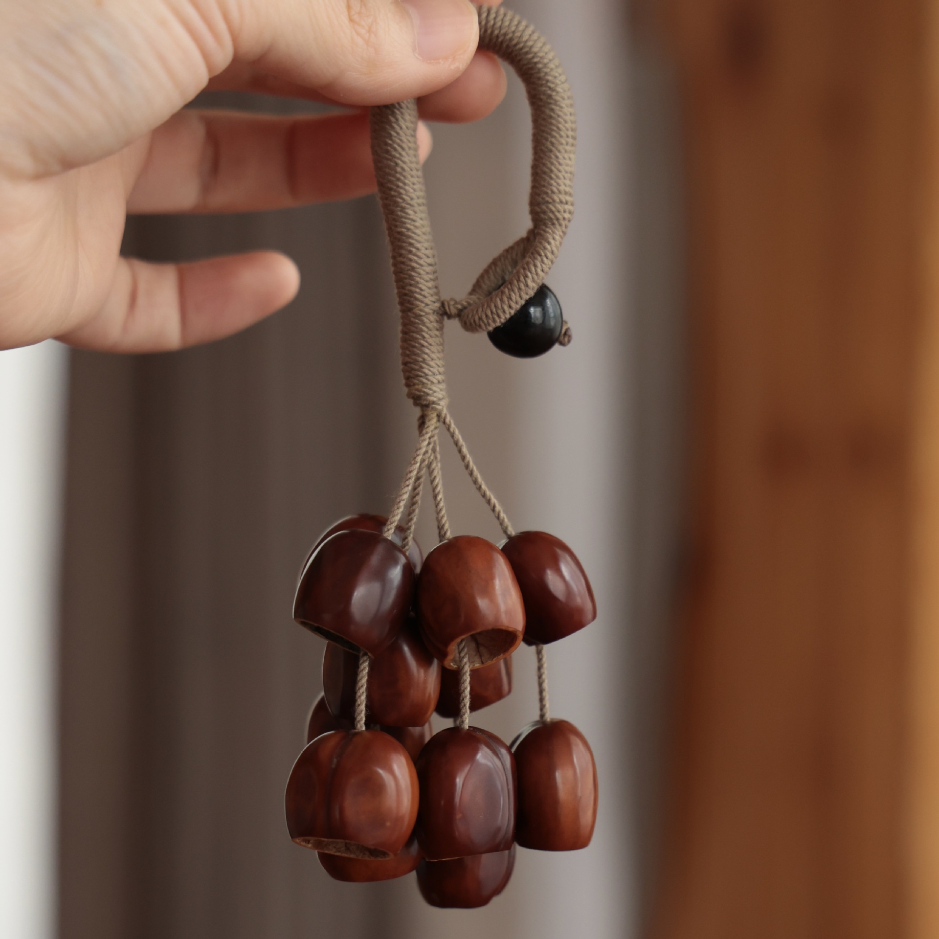 Fruit shell bell sound beam wind chime fruit hand bell string accompaniment meditation sound therapy instrument hand bell ethnic style manufacturer pic 5