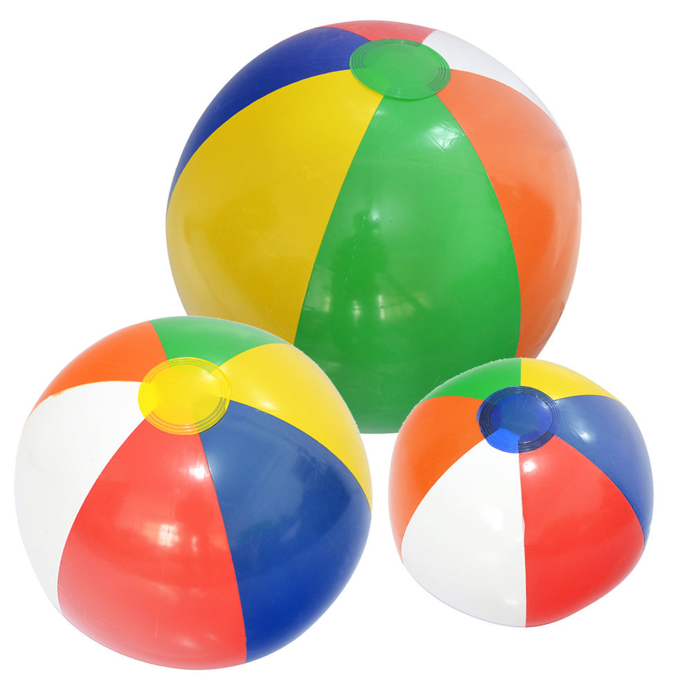 Six pieces of colored beach balls are selling well across borders. 16-inch inflatable colored balls are swimming pool water play toys made of eco-friendly materials pic 2