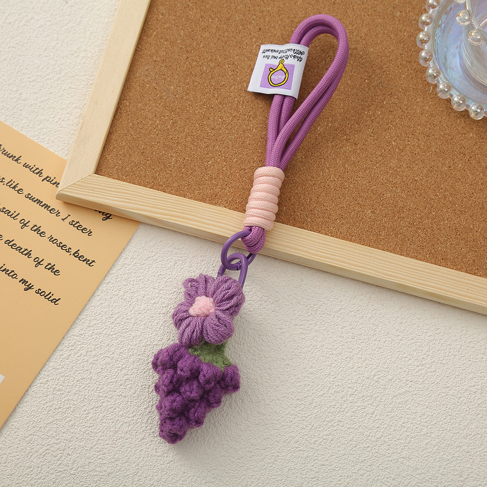 创意可爱水果蔬菜挂饰少女包包钥匙扣钩针挂件手工diy毛线配饰详情8