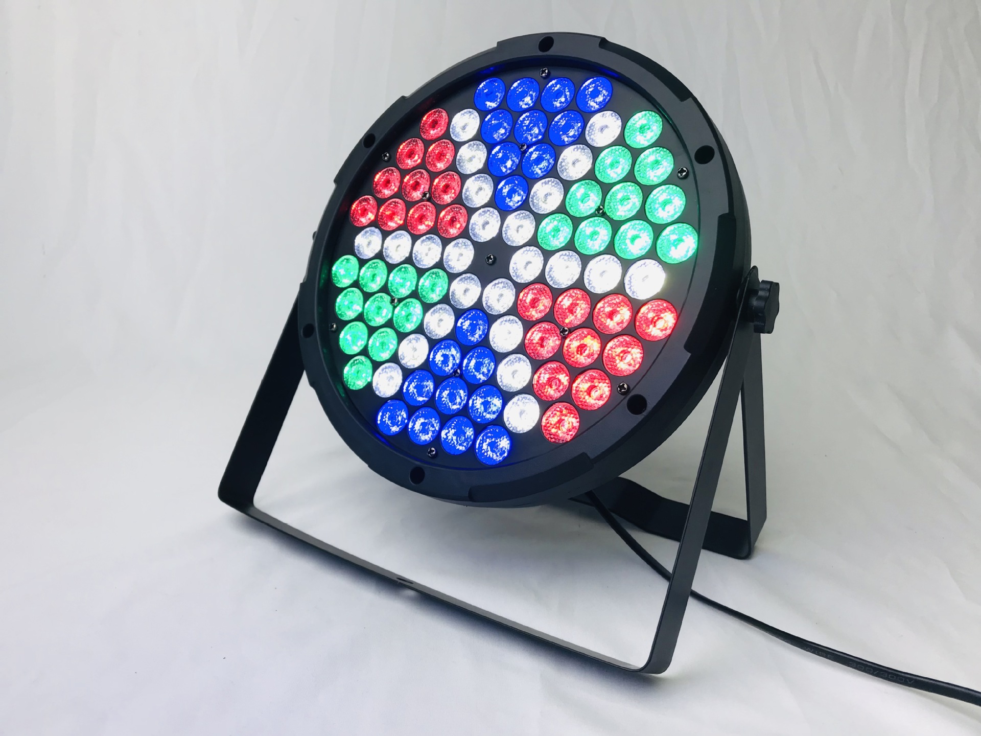 54 pieces of 3W flat par lights for stage use, seven-color full-color intelligent dyeing lights, wedding performance atmosphere lights, voice-controlled wedding seven-color full-color dyeing stage lights, and synchronous strobe lighting equipment pic 16