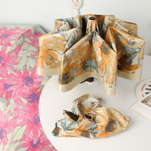 遮阳伞遮阳防晒雨包卡两用便携阳伞扁防带黑胶紫外线外线迷你六折详情9