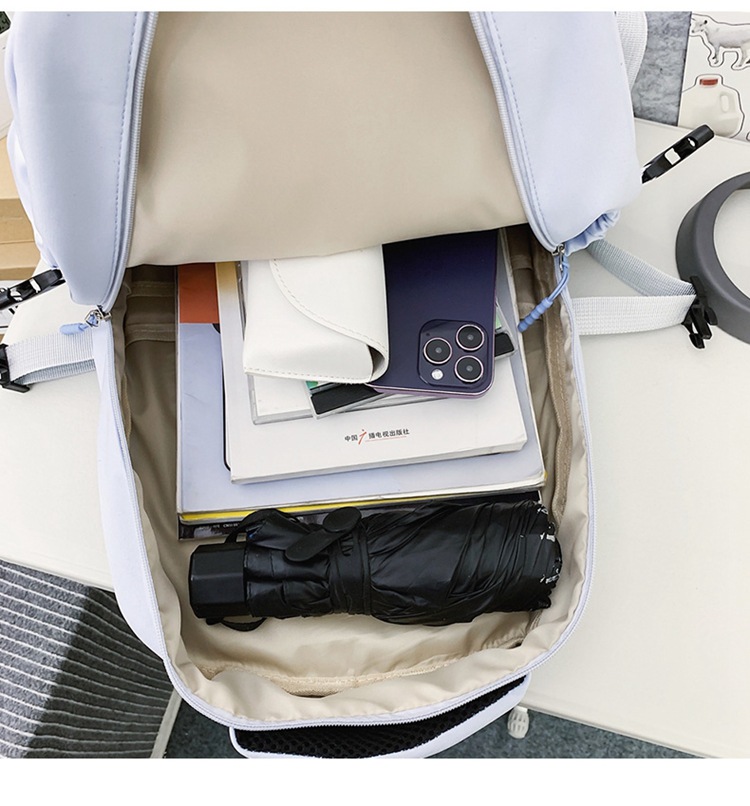 A large-capacity schoolbag for college and high school students, a simple, casual and sporty Korean-style couple backpack pic 16