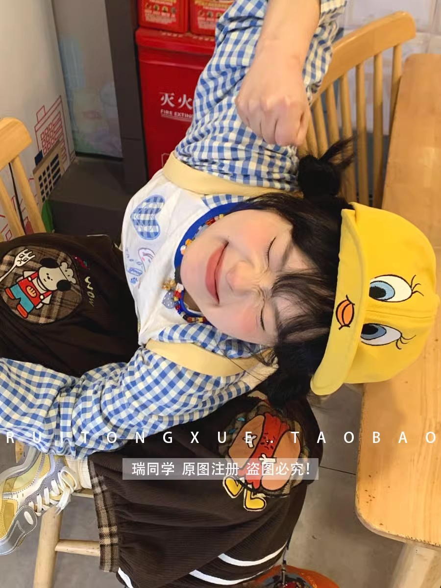 品牌【森多娜】棒球帽 鸭舌帽 韩国崔弟翠儿翻檐鸭舌帽子可爱小黄鸭刺绣翠迪棒球帽详情13