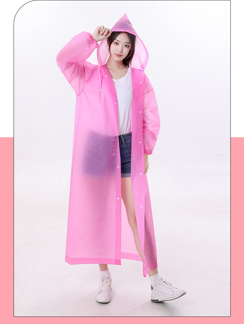 Non-disposable eva one-piece raincoat thickened adult outdoor travel portable raincoat manufacturer wholesale pic 13