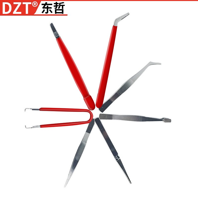 7pc tweezers set, anti-static elbow electronic pliers, mobile phone repair tweezers set, hardware tools pic 22