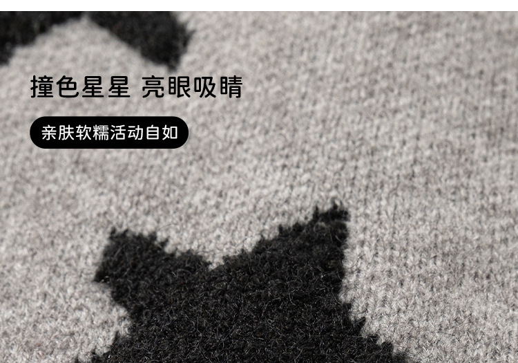 邦选童装春秋新款儿童上衣撞色五角星衣服女童开衫女孩子毛衣外套详情6