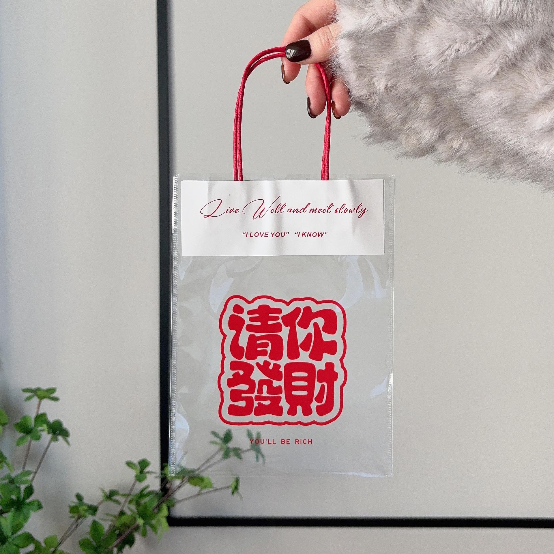 ins transparent gift hand-held self-sealing bag, candy packaging, snack packing bag, gift bag, kindergarten souvenir pic 13