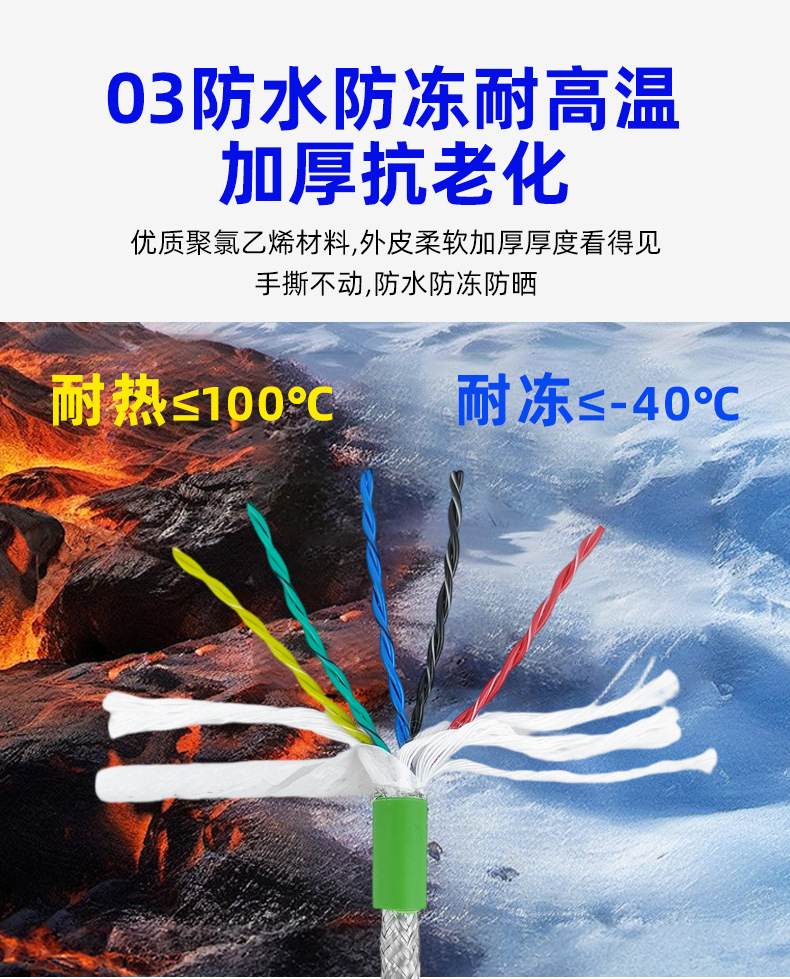 TRVVSP高柔性拖链电缆双绞屏蔽4 6 8 10 12 16芯*0.3伺服编码器线详情8
