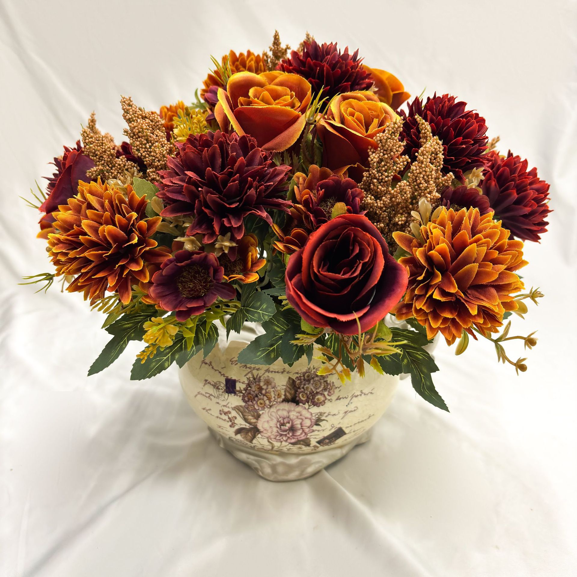 欧式田园装饰手捧玫瑰花仿真花花束客厅茶几家居餐桌花艺摆件批发详情9