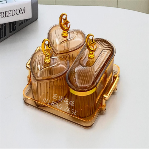 轻奢高颜值玻璃果盘商用水果拼盘家用创意分格干果盒小吃零食盘详情35