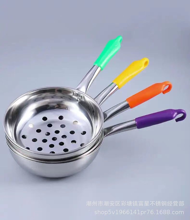 Special stainless steel large-hole strainer for cold noodles and cold shrimp, Shaanxi cold fish strainer, fish dumpling soup tool, noodle fish strainer pic 12