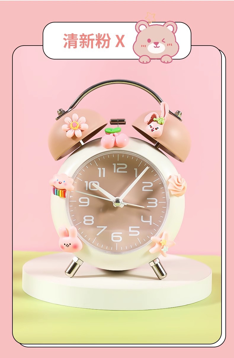 新款闹钟学生专用起床神器儿童女孩男孩可爱高颜值小闹钟智能批发详情17